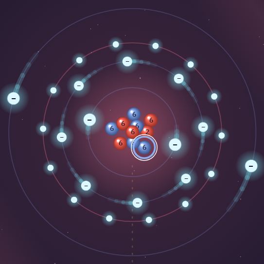 Det samme atom som Professor: Alle 26 elektroner er enkelte og jævnt fordelt rundt i skallerne.