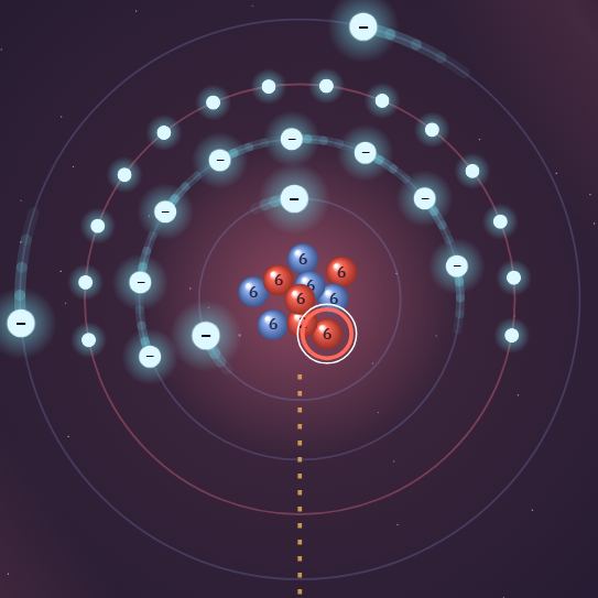 Det samme atomet som Professor: Alle de 26 elektronene er enkeltvise og jevnt fordelt rundt i skallene.